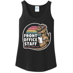 School Front Office Staff All Day Secretary Admin Dinosaur Ladies Essential Tank