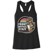 School Front Office Staff All Day Secretary Admin Dinosaur Women's Racerback Tank