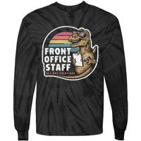 School Front Office Staff All Day Secretary Admin Dinosaur Tie-Dye Long Sleeve Shirt