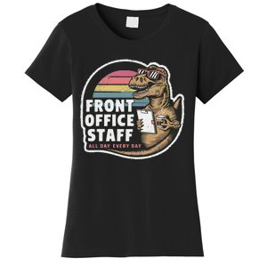 School Front Office Staff All Day Secretary Admin Dinosaur Women's T-Shirt