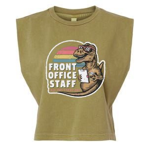 School Front Office Staff All Day Secretary Admin Dinosaur Garment-Dyed Women's Muscle Tee