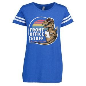 School Front Office Staff All Day Secretary Admin Dinosaur Enza Ladies Jersey Football T-Shirt