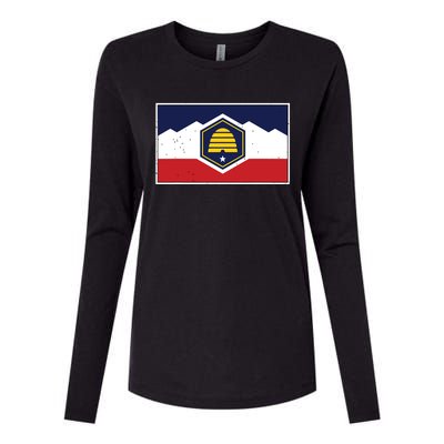 State Flag Of Utah New 2024 Beehive Banner Womens Cotton Relaxed Long Sleeve T-Shirt