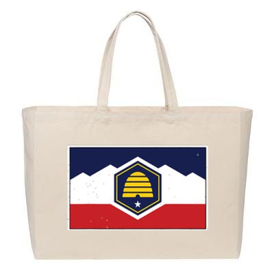 State Flag Of Utah New 2024 Beehive Banner Cotton Canvas Jumbo Tote