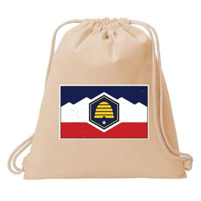 State Flag Of Utah New 2024 Beehive Banner Drawstring Bag