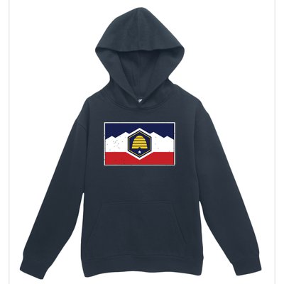 State Flag Of Utah New 2024 Beehive Banner Urban Pullover Hoodie