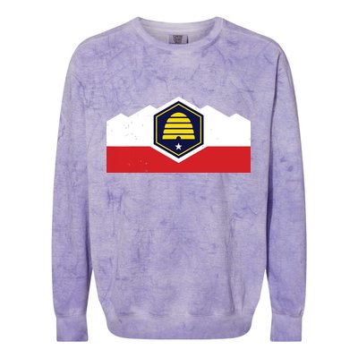 State Flag Of Utah New 2024 Beehive Design Colorblast Crewneck Sweatshirt