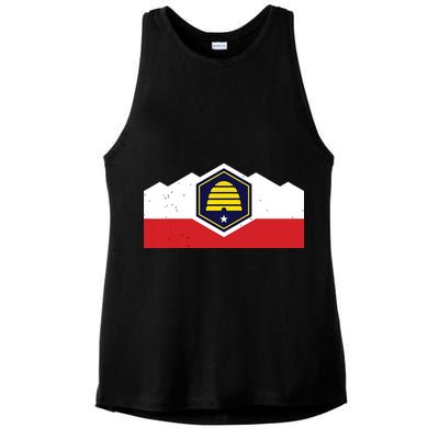 State Flag Of Utah New 2024 Beehive Design Ladies PosiCharge Tri-Blend Wicking Tank