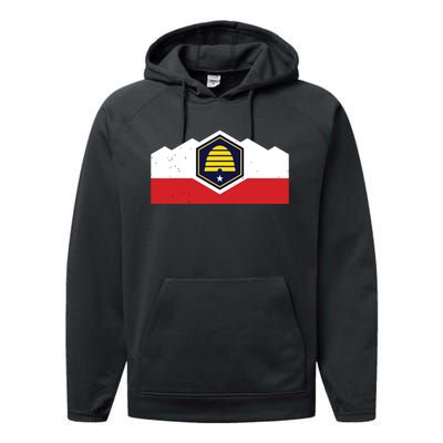 State Flag Of Utah New 2024 Beehive Design Performance Fleece Hoodie