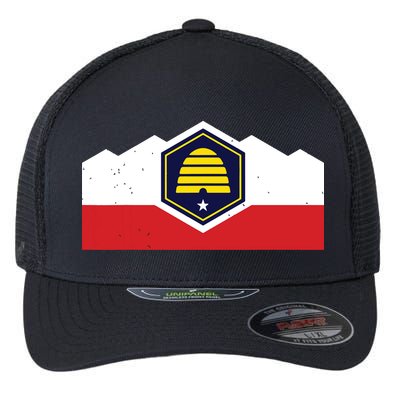 State Flag Of Utah New 2024 Beehive Design Flexfit Unipanel Trucker Cap