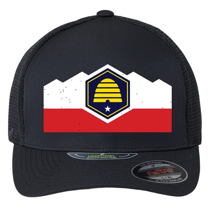 State Flag Of Utah New 2024 Beehive Design Flexfit Unipanel Trucker Cap
