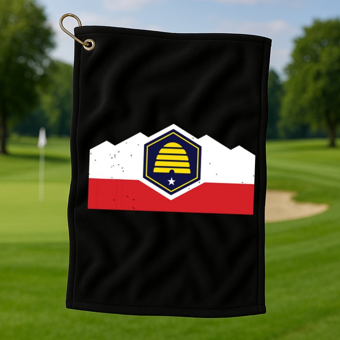 State Flag Of Utah New 2024 Beehive Design Golf Towel