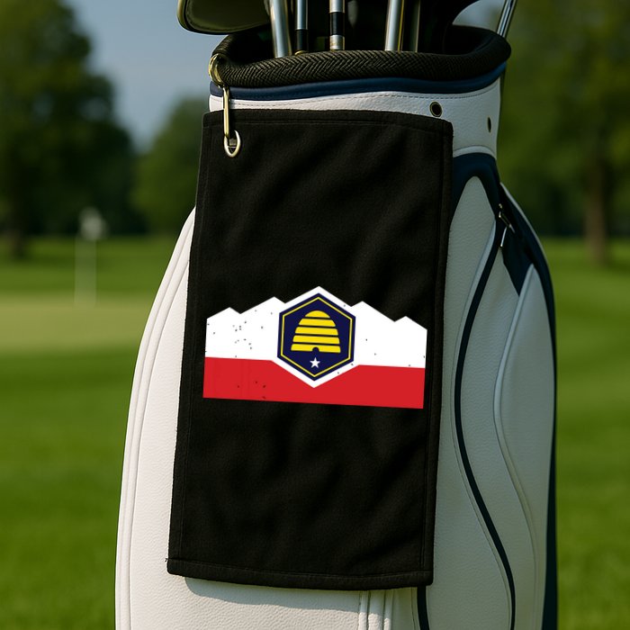 State Flag Of Utah New 2024 Beehive Design Golf Towel