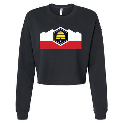 State Flag Of Utah New 2024 Beehive Design Cropped Pullover Crew