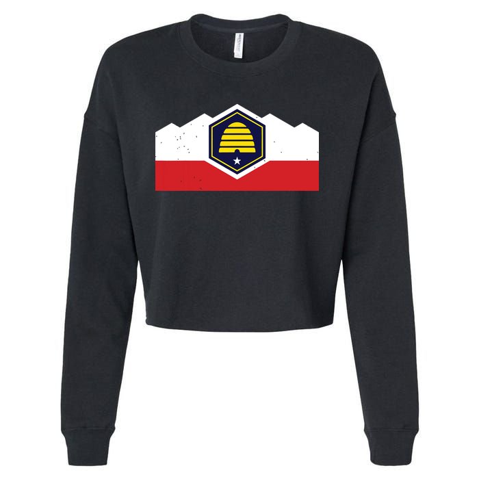 State Flag Of Utah New 2024 Beehive Design Cropped Pullover Crew