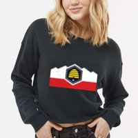 State Flag Of Utah New 2024 Beehive Design Cropped Pullover Crew
