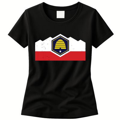 State Flag Of Utah New 2024 Beehive Design Womens T-Shirt