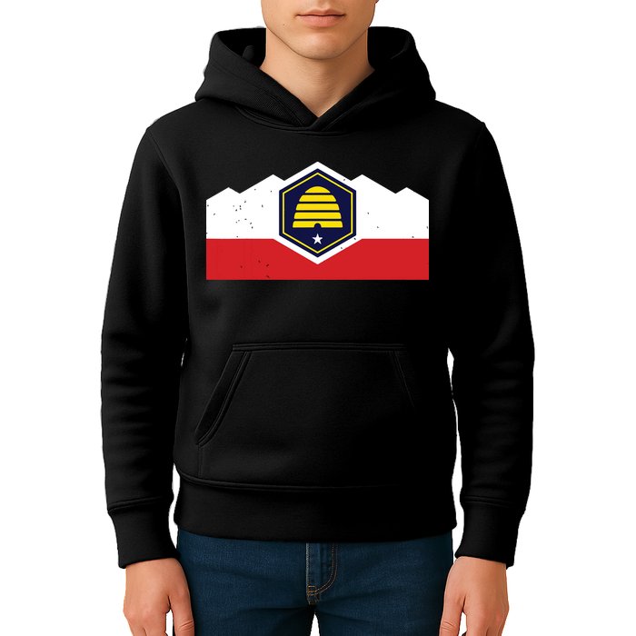 State Flag Of Utah New 2024 Beehive Design Kids Hoodie