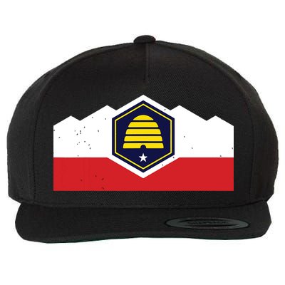 State Flag Of Utah New 2024 Beehive Design Wool Snapback Cap