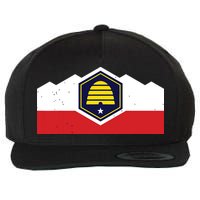 State Flag Of Utah New 2024 Beehive Design Wool Snapback Cap