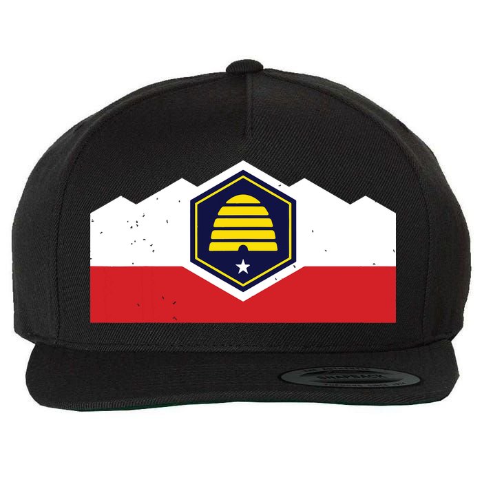 State Flag Of Utah New 2024 Beehive Design Wool Snapback Cap