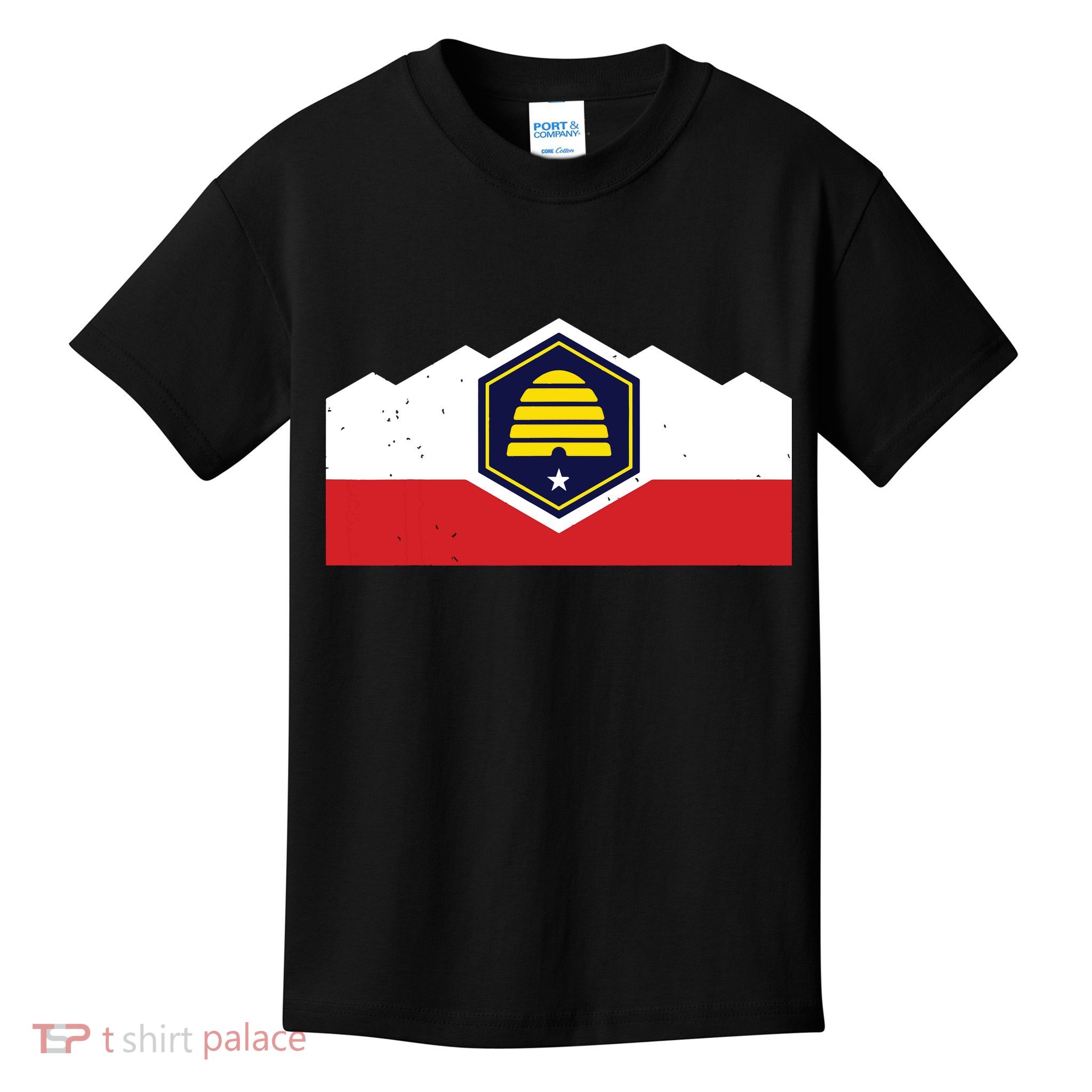 State Flag Of Utah New 2024 Beehive Design Kids T-Shirt
