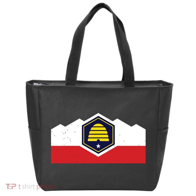 State Flag Of Utah New 2024 Beehive Design Zip Tote Bag