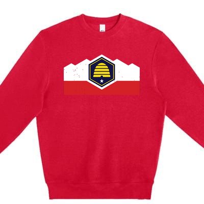 State Flag Of Utah New 2024 Beehive Design Premium Crewneck Sweatshirt