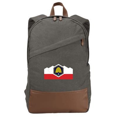 State Flag Of Utah New 2024 Beehive Design Cotton Canvas Backpack