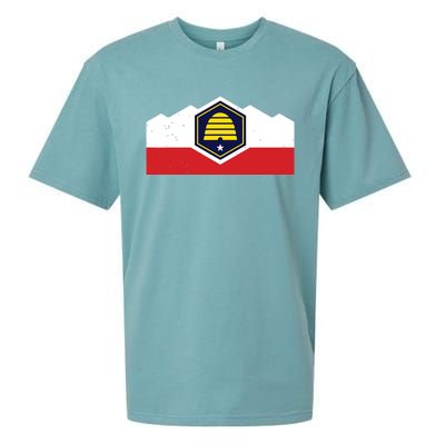 State Flag Of Utah New 2024 Beehive Design Sueded Cloud Jersey T-Shirt