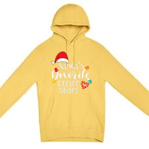 SantaS Favorite Office Staff Christmas Lights Santa Hat Premium Pullover Hoodie