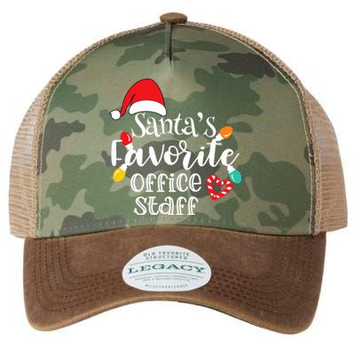 SantaS Favorite Office Staff Christmas Lights Santa Hat Legacy Tie Dye Trucker Hat