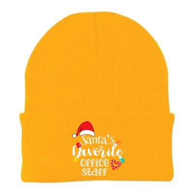 SantaS Favorite Office Staff Christmas Lights Santa Hat Knit Cap Winter Beanie