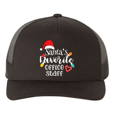 SantaS Favorite Office Staff Christmas Lights Santa Hat Yupoong Adult 5-Panel Trucker Hat