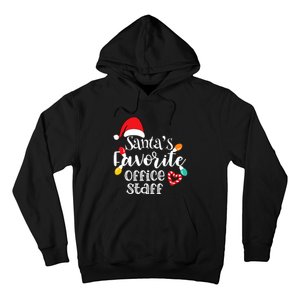 SantaS Favorite Office Staff Christmas Lights Santa Hat Hoodie