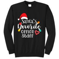 SantaS Favorite Office Staff Christmas Lights Santa Hat Sweatshirt