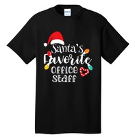 SantaS Favorite Office Staff Christmas Lights Santa Hat Tall T-Shirt