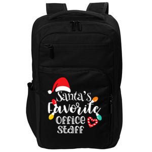 SantaS Favorite Office Staff Christmas Lights Santa Hat Impact Tech Backpack