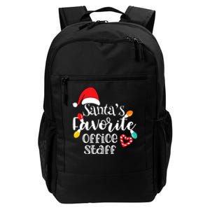 SantaS Favorite Office Staff Christmas Lights Santa Hat Daily Commute Backpack