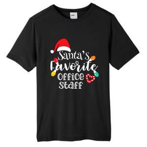 SantaS Favorite Office Staff Christmas Lights Santa Hat Tall Fusion ChromaSoft Performance T-Shirt