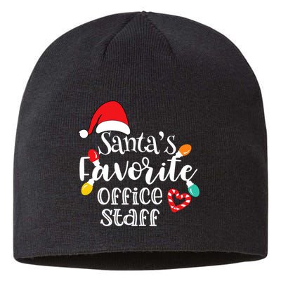 SantaS Favorite Office Staff Christmas Lights Santa Hat Sustainable Beanie