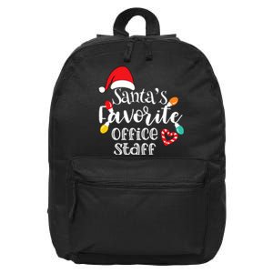 SantaS Favorite Office Staff Christmas Lights Santa Hat 16 in Basic Backpack