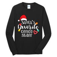 SantaS Favorite Office Staff Christmas Lights Santa Hat Tall Long Sleeve T-Shirt