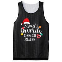 SantaS Favorite Office Staff Christmas Lights Santa Hat Mesh Reversible Basketball Jersey Tank