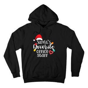 SantaS Favorite Office Staff Christmas Lights Santa Hat Tall Hoodie