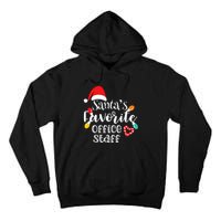 SantaS Favorite Office Staff Christmas Lights Santa Hat Tall Hoodie