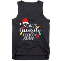 SantaS Favorite Office Staff Christmas Lights Santa Hat Tank Top