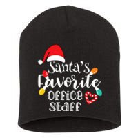 SantaS Favorite Office Staff Christmas Lights Santa Hat Short Acrylic Beanie