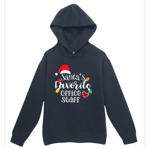 SantaS Favorite Office Staff Christmas Lights Santa Hat Urban Pullover Hoodie