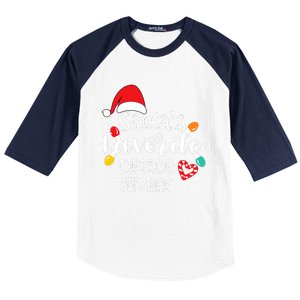 SantaS Favorite Office Staff Christmas Lights Santa Hat Baseball Sleeve Shirt